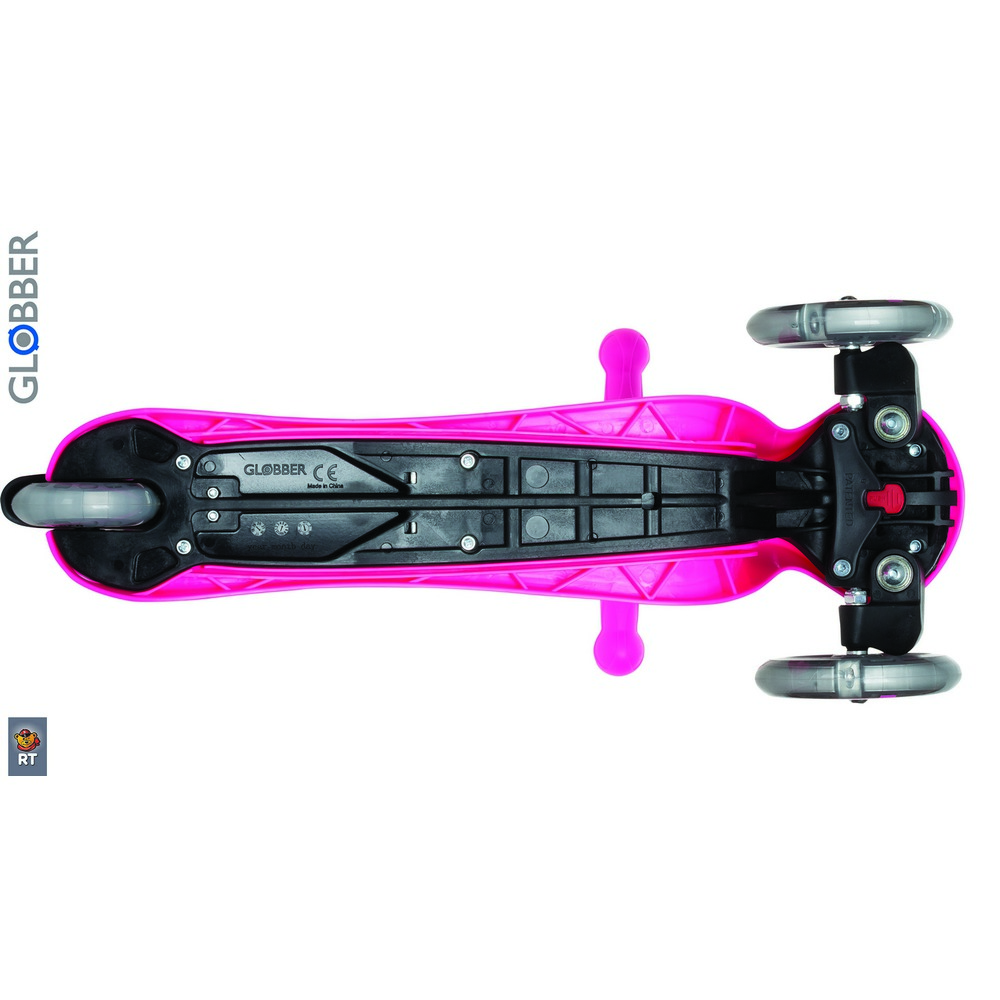 Самокат Globber Primo Fantasy 424-007 с 3 светящимися колесами Flowers Neon pink  